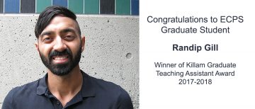 Congratulations to ECPS Graduate Student Randip Gill