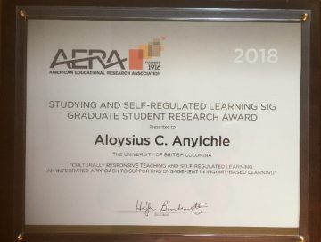 Congratulations to Aloysius Anyichie!
