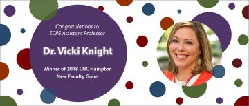 Congratulations to ECPS Assistant Professor Vicki Knight