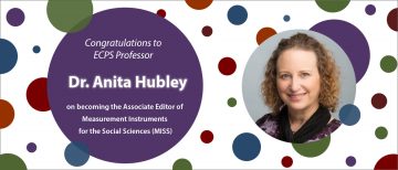 Congratulations to ECPS Professor Anita Hubley