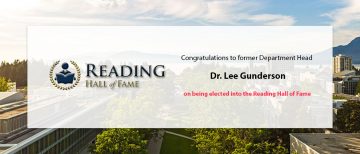Congratulations to Dr. Lee Gunderson on being elected into the Reading Hall of Fame